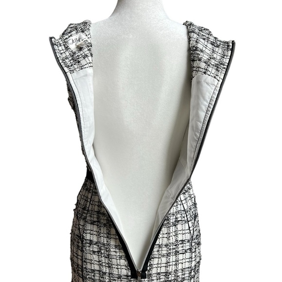 Milly Black and White Halter Sheath Midi Dress - Picture 8 of 15